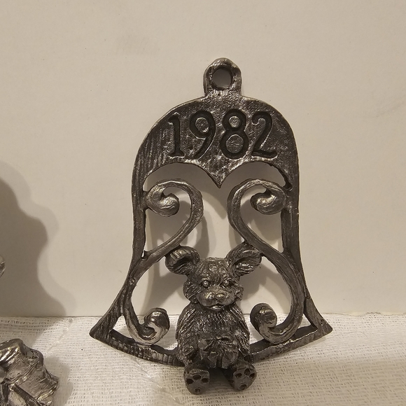 Handmade 100% Pewter Ornaments Bears Beautiful with Stands for tree or Table Vin - Picture 8 of 14